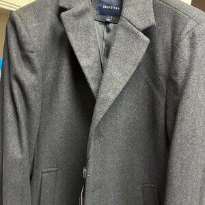 men's new Bravemen topcoat size S  wool  blend dry clean only